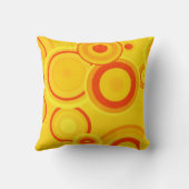 レトロはっきりした円 – 黄&オレンジ クッション (裏面)