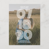 レトロはっきりした写真の結婚式の日付の保存 ポストカード (正面)