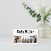 レトロはっきりした文字3写真結婚撮影者 名刺 (スタンド正面)