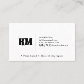 レトロはっきりした文字3写真結婚撮影者 名刺 (裏面)