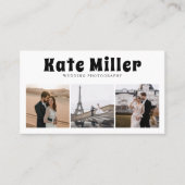 レトロはっきりした文字3写真結婚撮影者 名刺 (正面)