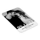 レトロはっきりした斜体タイポグラフィ写真の保存日付 マグネット (右側)