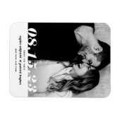 レトロはっきりした斜体タイポグラフィ写真の保存日付 マグネット (横)