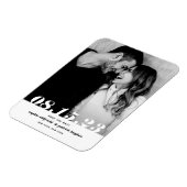 レトロはっきりした斜体タイポグラフィ写真の保存日付 マグネット (左側)