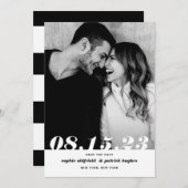 レトロはっきりした斜体タイポグラフィ写真 セーブザデート (正面/裏面)