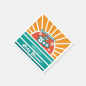 レトロはっきりした日が差すことベビーシャワーナプキンズfor Boy スタンダードカクテルナプキン (角)