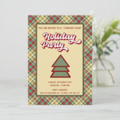 レトロはっきりした格子状おもしろい会社パーティー 招待状 (スタンド正面)