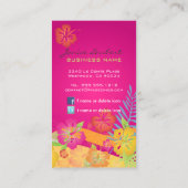 レトロはっきりした熱帯の花，ハイビスカス 名刺 (裏面)