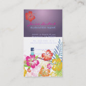 レトロはっきりした熱帯の花，ハイビスカス 名刺 (裏面)