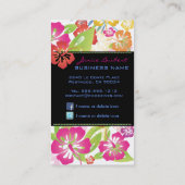 レトロはっきりした熱帯の花，ハイビスカス 名刺 (裏面)