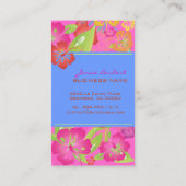 レトロはっきりした熱帯の花，ハイビスカス 名刺 (裏面)