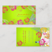 レトロはっきりした熱帯の花,ハイビスカス 名刺 (正面/裏面)