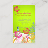 レトロはっきりした熱帯の花,ハイビスカス 名刺 (裏面)