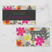 レトロはっきりした熱帯花コールカード コーリングカード (正面/裏面)