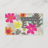 レトロはっきりした熱帯花コールカード コーリングカード (裏面)