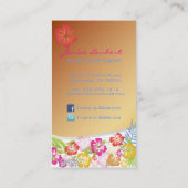 レトロはっきりした熱帯花コールカード コーリングカード (裏面)