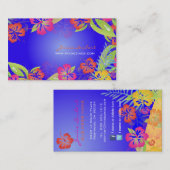 レトロはっきりした熱帯花ハイビスカス 名刺 (正面/裏面)