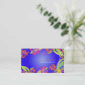 レトロはっきりした熱帯花ハイビスカス 名刺 (スタンド正面)