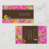 レトロはっきりした熱帯花ハイビスカス 名刺 (正面/裏面)