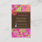 レトロはっきりした熱帯花ハイビスカス 名刺 (裏面)