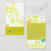 レトロはっきりした熱帯花ハイビスカス 名刺 (正面/裏面)