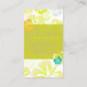 レトロはっきりした熱帯花ハイビスカス 名刺 (裏面)