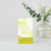 レトロはっきりした熱帯花ハイビスカス 名刺 (スタンド正面)