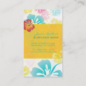 レトロはっきりした熱帯花ハイビスカス 名刺 (裏面)