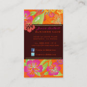 レトロはっきりした熱帯花ハイビスカス 名刺 (裏面)