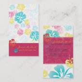 レトロはっきりした熱帯花ハイビスカス 名刺 (正面/裏面)