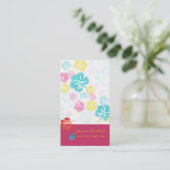 レトロはっきりした熱帯花ハイビスカス 名刺 (スタンド正面)