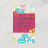 レトロはっきりした熱帯花ハイビスカス 名刺 (裏面)