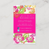 レトロはっきりした熱帯花ハイビスカス 名刺 (裏面)