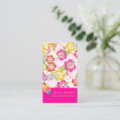 レトロはっきりした熱帯花ハイビスカス 名刺 (スタンド正面)