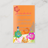 レトロはっきりした熱帯花ハイビスカス 名刺 (裏面)