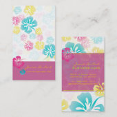 レトロはっきりした熱帯花ハイビスカス 名刺 (正面/裏面)