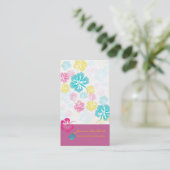 レトロはっきりした熱帯花ハイビスカス 名刺 (スタンド正面)