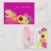 レトロはっきりした熱帯花/ダイバックグラウンド 名刺 (正面/裏面)