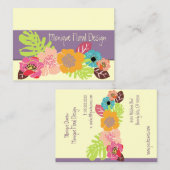 レトロはっきりした熱帯花/ダイバックグラウンド 名刺 (正面/裏面)