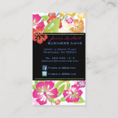 レトロはっきりした熱帯花 名刺 (裏面)