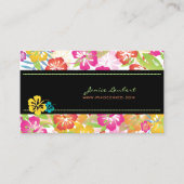 レトロはっきりした熱帯花 名刺 (正面)