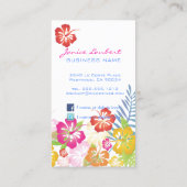 レトロはっきりした熱帯花 名刺 (裏面)