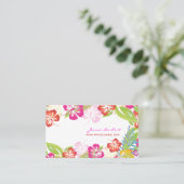 レトロはっきりした熱帯花/金ゴールド株 名刺 (スタンド正面)