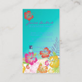 レトロはっきりした熱帯花/金ゴールド株 名刺 (裏面)