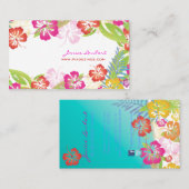 レトロはっきりした熱帯花/金ゴールド株 名刺 (正面/裏面)