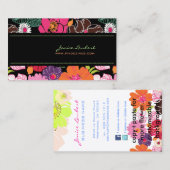 レトロはっきりした熱帯花/DIY背景色 名刺 (正面/裏面)