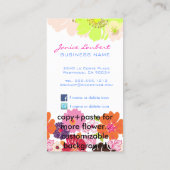 レトロはっきりした熱帯花/DIY背景色 名刺 (裏面)