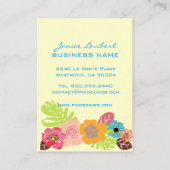 レトロはっきりした熱帯花/DIY背景 名刺 (裏面)