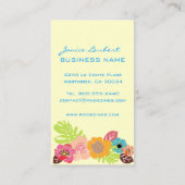 レトロはっきりした熱帯花/DIY背景 名刺 (裏面)