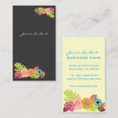 レトロはっきりした熱帯花/DIY背景 名刺 (正面/裏面)